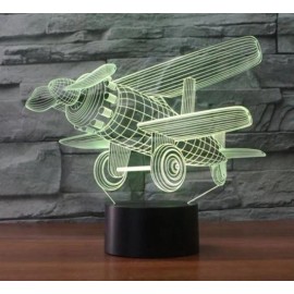 Unbranded 7 Colors Changing 3D Desk Table Lamp Airplane 3D illusion Night Light LED Touch