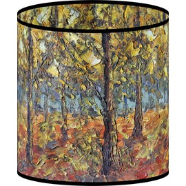 LampPix 10.00 Inch Table Lamp Shade - Dawn Forest View Canvas Desk Lampshade (Spider Fitting)