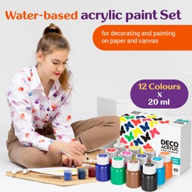 7 Artists Acrylic Paint 12x20 ml Acrylic Paints Set | Model Paints | Ceramic Paint Set | Craft Paint | Acrylic Paint Sets | Acrylic Set | Acrylic Paint Set | For Rock Painting Paper Ceramic Mode
