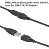 HCFeng 18AWG USB 2.0 Male Plug to 2pin Bare Cable
