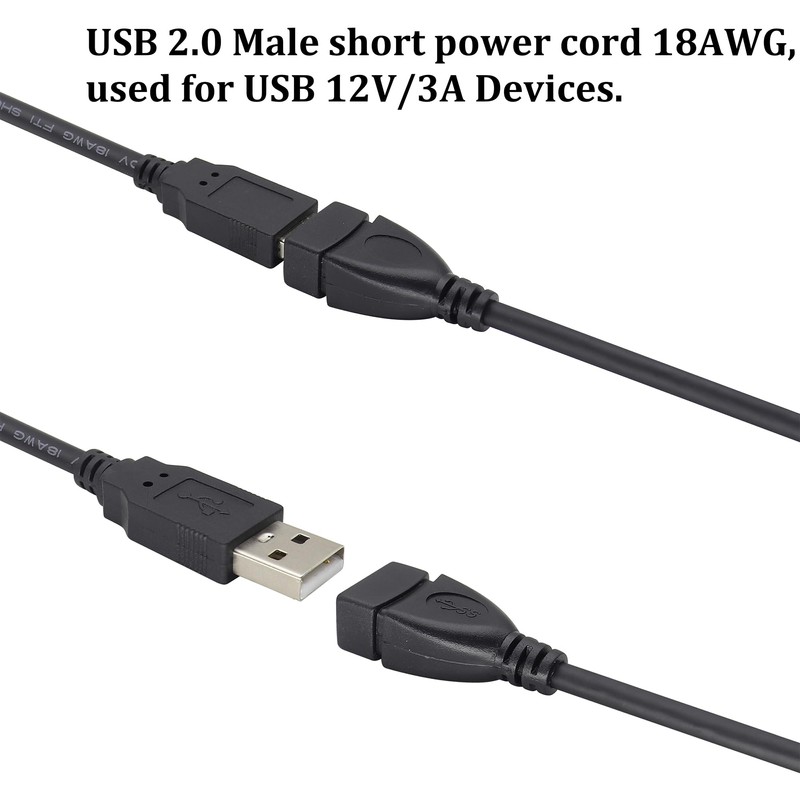 HCFeng 18AWG USB 2.0 Male Plug to 2pin Bare Cable