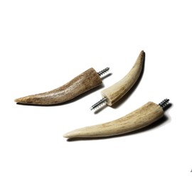 Real Antler Tip Wall Hooks Screw into Wood or Drywall 3 Pack