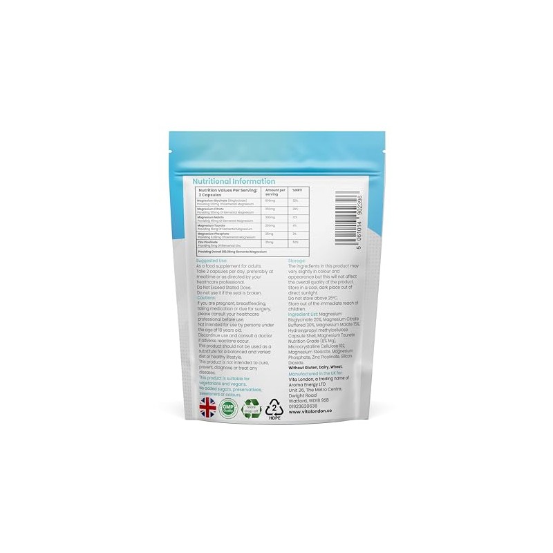Magnesium Glycinate Complex 6-in-1 – High Absorption Chelated Magnesium Bisglycinate