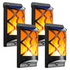 LazyBuddy Solar Flame Lights Outdoor, Realistic 3D Flickering Flames with