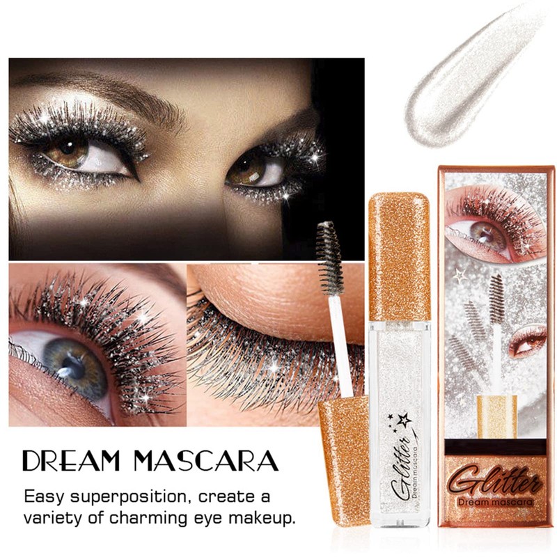 HERBENJOY Glitter Shimmer Mascara, Long-Lasting Diamond Sparkle Water Base Lashes