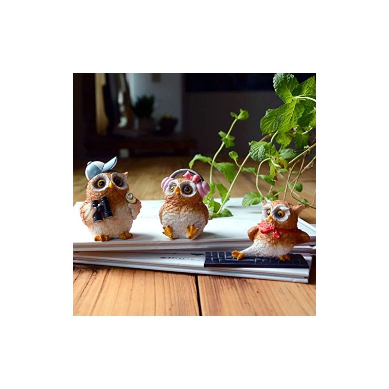 Gemmia Miniature Fairy Garden Owl Figurine Flying Owl Statue