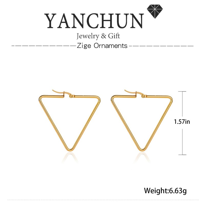 Triangle Earrings for Women Gold Geometric Earrings Minimalist Square Earrings
