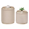 B FSOBEIIALEO Storage Ottoman Round Boucle Ottomans with Tray, Set