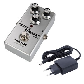 Nux Steel Singer Overdrive Pedal Effects Device for Electric Guitar + Keepdrum Power Supply