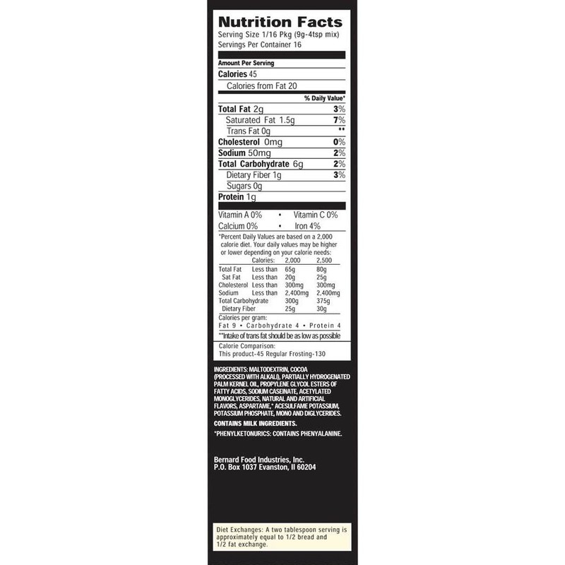 Sweet 'N Low Chocolate Frosting Mix