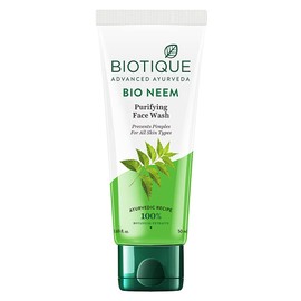 Biotique 2 X Bio Neem Purifying Face Wash Fresh-Foaming, 100% Soap-Free Antibacterial Prevent Pimples Cleansing Gel (50Ml X 2 Pack)