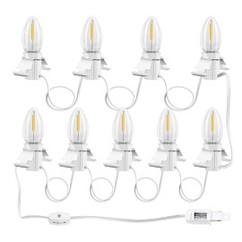 kzfuli Christmas Village Blow Molded Light Cord, Christmas Village Lights, C7 LED Christmas Village Lights String 9 Bulb, 11.8 Feet Suitable for Christmas House Lights, Holiday Lighting - Warm Light