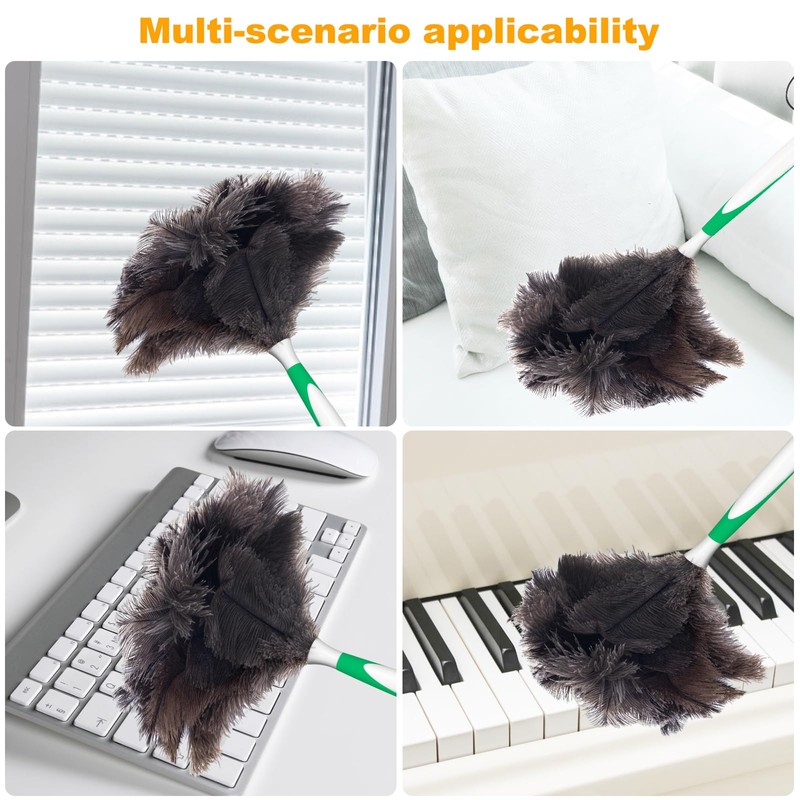 Lycbayn Genuine Ostrich Feather Duster 16 Inch Reusable Fluffy Soft