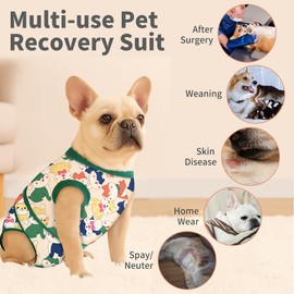 YibooAura Surgery Recovery Suit for Female/Male Dog After Spay/Neuter, Bandana Set Included, Substitute E-Collar & Cone Anti Licking Wounds, Medium/Large/Small Dogs Body Surgical Suits, Pet Onesie, M