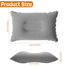 2 Stück Aufblasbares Kissen Strand, Reisekissen Aufblasbar Strandkissen Luftkissen Kopfkissen Reisekissen Camping Ultraleicht für Wandern Reisen (Grau)
