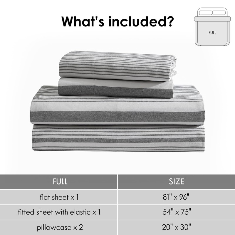 ClevaHome Classic Stripe Sheet Set - 4 Pieces Super Soft
