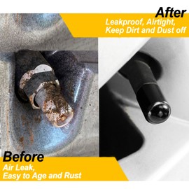 Sufilux Car Tire Valve Stem Caps, 4pcs Air Caps Stem Covers, Universal Tire Valve Caps for Cars, SUVs, Bike, Trucks and Motorcycles, Car Wheel & Tire Exterior Accessories Parts - Black