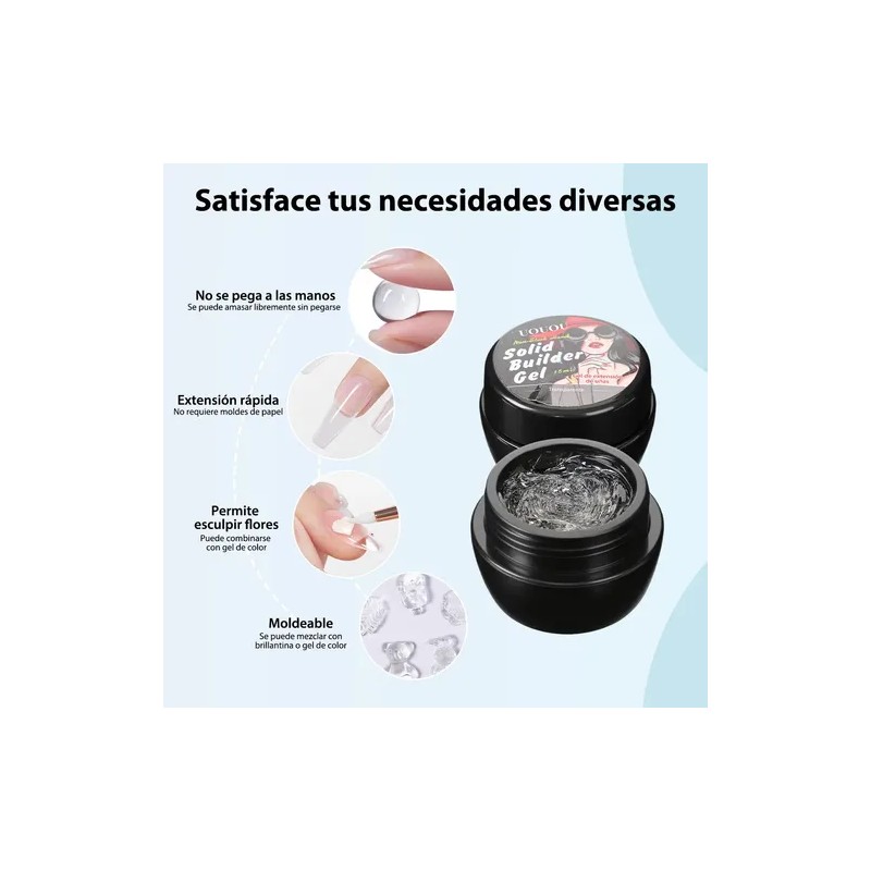 2pcs Polygel Sólido Para Diseño Uñas Extensión 15ml Uouou