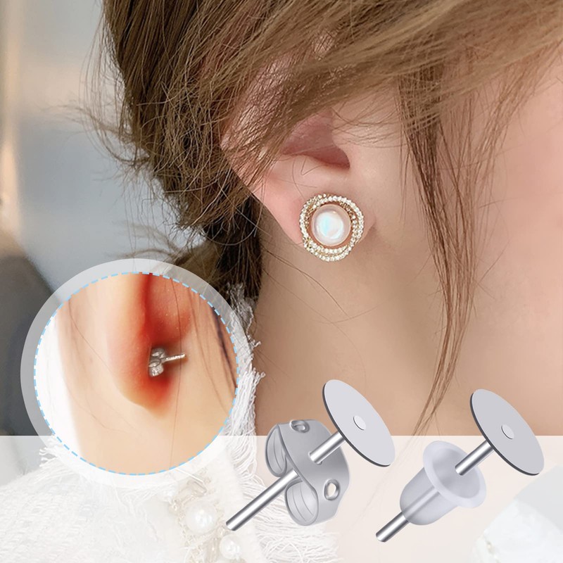 TOAOB 800pcs Flat Pad 4 Sizes Earring Studs and Butterfly