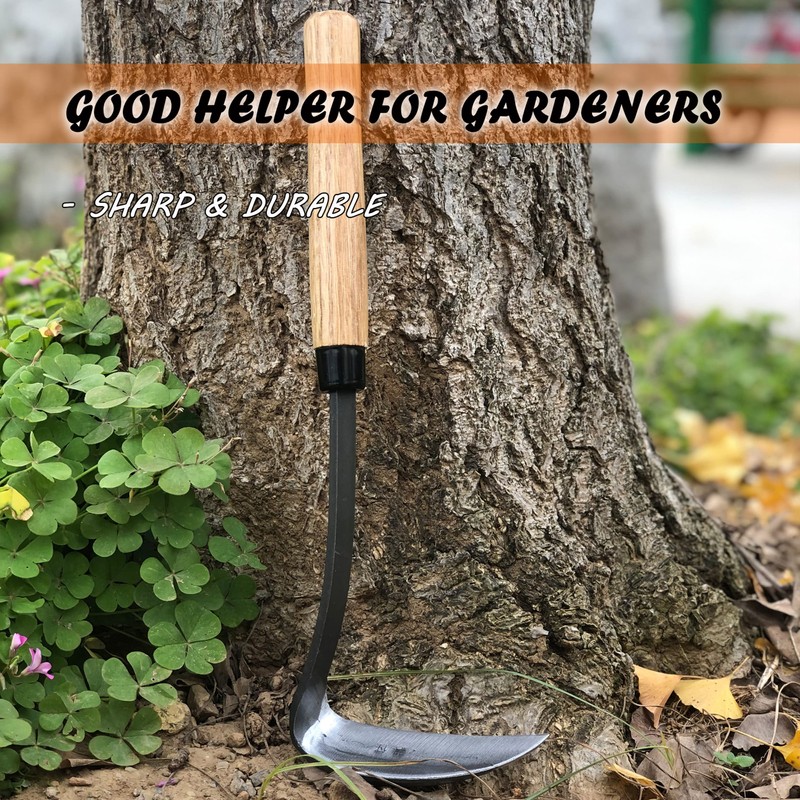SHANFEEK Grass Sickle Japanese Weeding Hoe Garden Hand Tool Weeding
