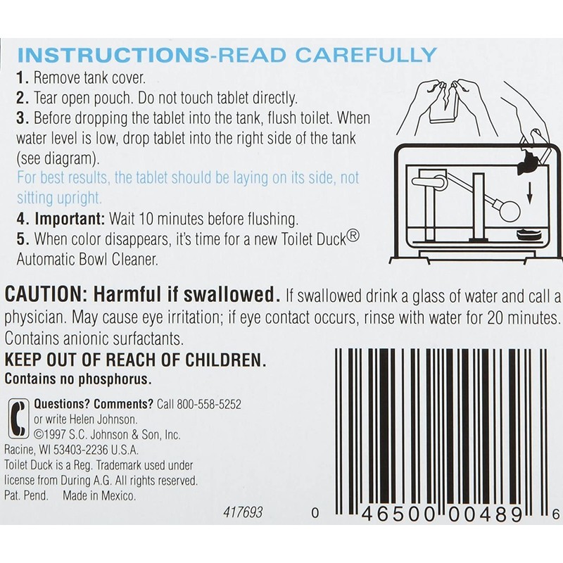 Toilet Duck Automatic Blue Single - 1.7 oz - 3