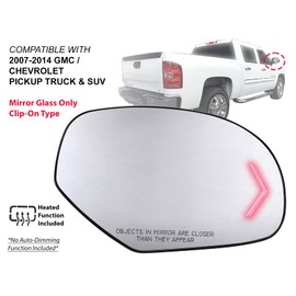 APA Replacement for Mirror Glass Arrow Turn Signal 2007-2014 SILVERADO SIERRA TAHOE YUKON SUBURBAN ESCALADE AVALANCHE Right Passenger Side GM1325137