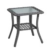 Dienspeak Patio Tables Wicker Side Table, Rattan End Table with
