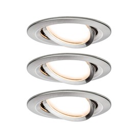 Paulmann 92959 Nova Plus LED Recessed Light Smart Home Zigbee Set Round Swivelling 3 x 6 W Dimmable Recessed Spotlight Brushed Iron Spot Aluminium Zinc 2700 K