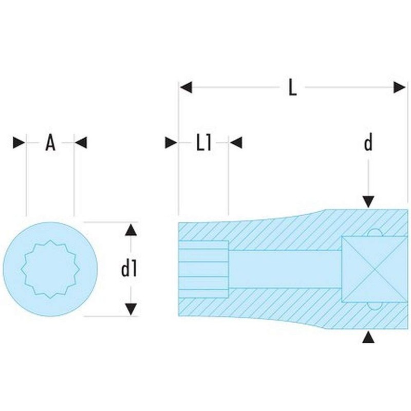 FACOM K.33B K.B 3/4" Drive Metric 12-Point Socket, 33 mm