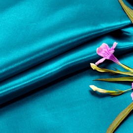 P Pothuiny 5 Yards x 60 Inch Wide Teal Satin Fabric by The Yard, Silky Charmeuse Satin Fabric for Bridal Wedding Dress Decor DIY Apparel Crafts