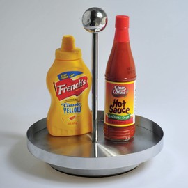 G.E.T. SSLS-08 Stainless Steel 10" Stainless Steel Lazy Susan, 8" tall Stainless Steel Condiment Collection