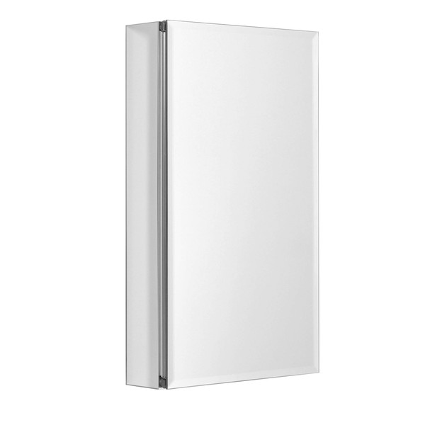 Zenith Aluminum Beveled Mirror Medicine Cabinet, 15 x 26 Inches, Frameless