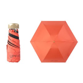 Opvisvoy Paraguas portátil de doble propósito, parasol y paraguas de lluvia, ligero y fuerte, 6 varillas (naranja)