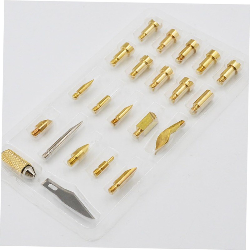 OSALADI 22PCS Copper Soldering Iron Tips Set for Pyrography Leather
