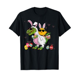 Bunny Chicken Riding Dinosaur T Rex Egg Hunt Dinosaur Easter T-Shirt