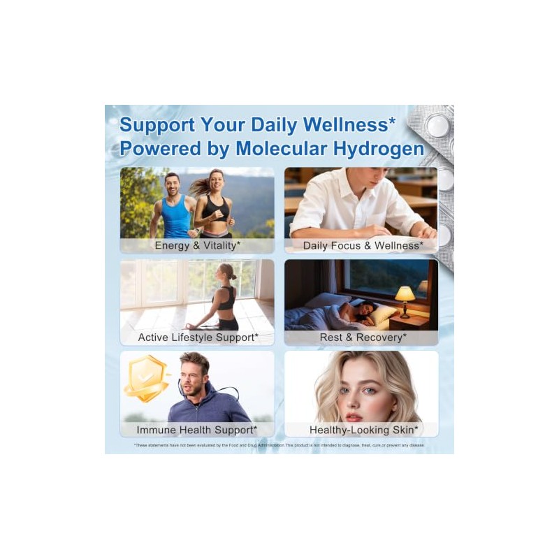 Hydrogen Water Tablets, Molecular Hydrogen Tablets for Drinking Water, Supports