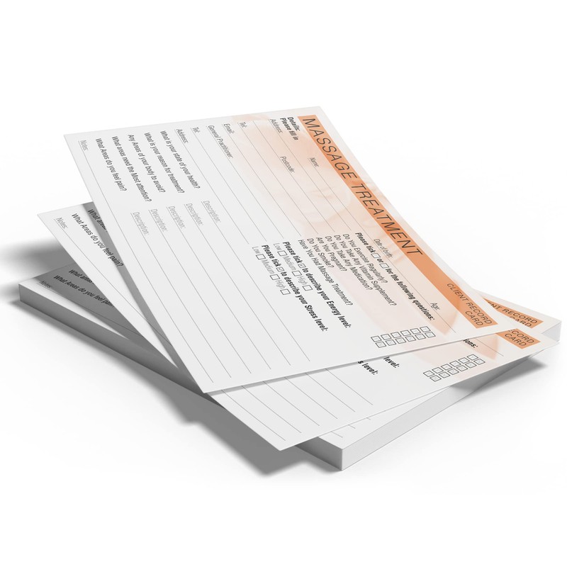 Massage Client Record Card - Treatment Consultation Form for Mobile