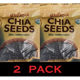 Mayorga Organic 2x Mayorga Chia Seeds USDA Organic Farmer Direct Non-GMO 48 oz - 3 Pounds 2 PACK