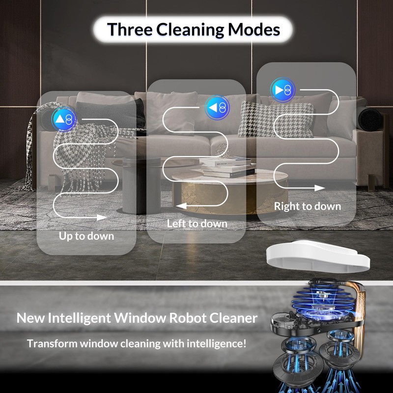 ESFC Automatic Window Cleaner Robot With Dual Water Spray,Smart Window