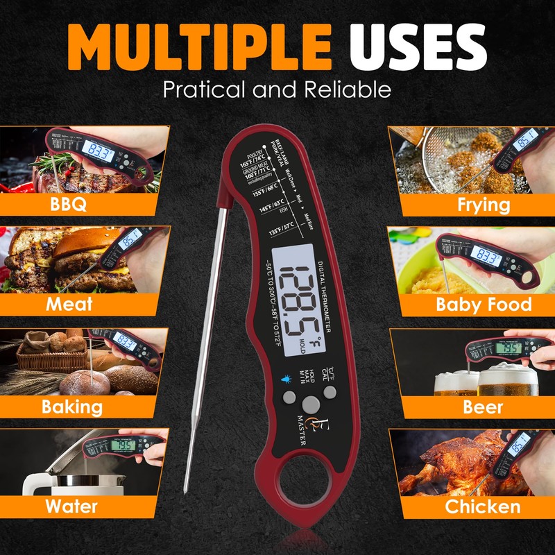 EC MASTER Digital Meat Thermometer for Cooking and Grilling, Candy
