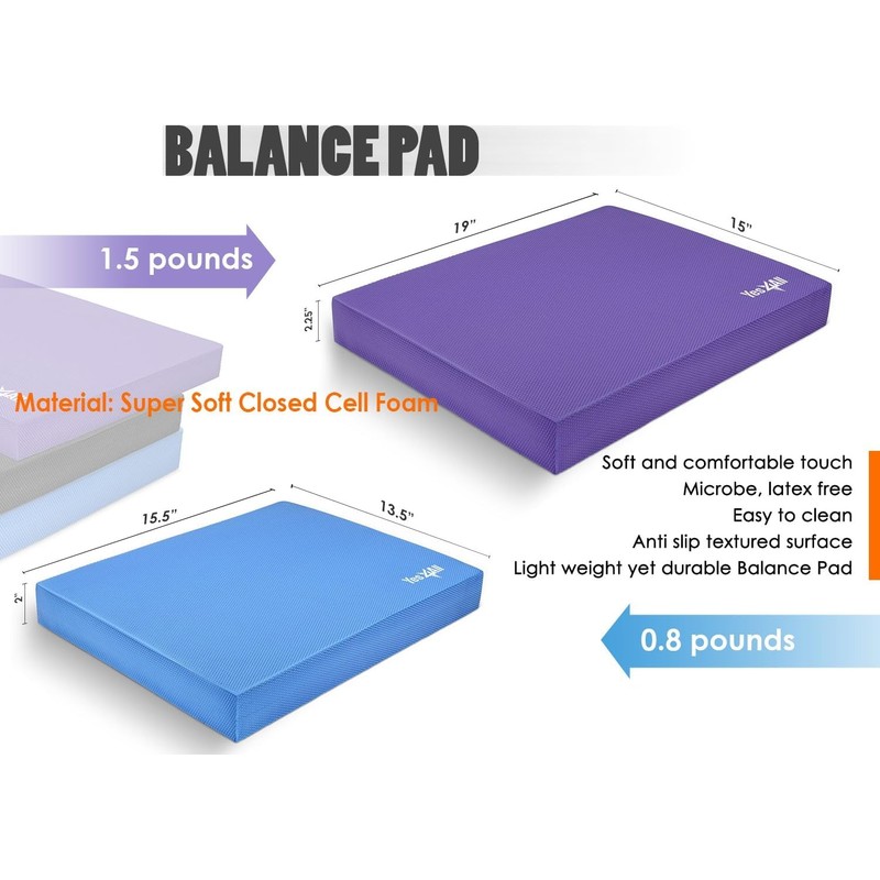 Yes4All Large Foam Balance Pad, Non-Slip Foam Mat for Yoga