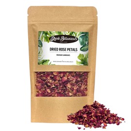 Dried Rose Petals Edible Natural | 300+ Roses Non-GMO | 100% Natural Dry Rose Petals, Cocktail Toppers, Flowers, Mocktail, Decorations, Confetti, Soap Making, Tea, 0.88 Oz, 25 Grams | Drink Botanicals