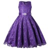Girls Tulle Lace Glitter Vintage Pageant Prom Dresses with Belt
