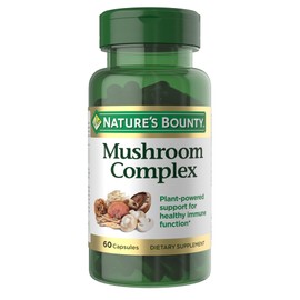 Nature's Bounty Mushroom Complex for Immune Support, Featuring Shiitake, Maitake and Reishi Mushroom – Health Supplements, 60 Capsules