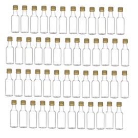 Nakpunar 45 pcs 50 ml Plastic Liquor Bottles with Gold Tamper Evident Caps - MADE IN USA - (Gold - 45 Bottles) - 1.67 fl oz
