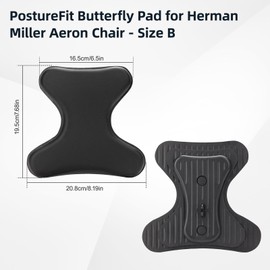 SINOLUXE Upgrade PostureFit Butterfly Pad, for Herman Miller Classic Aeron Chairs Lumbar Support Replacement,only Size A/B/C（Graphite Black）