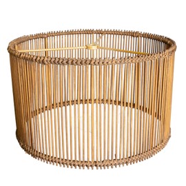 Bamboo LampShades Medium Rattan Lamp shade,Drum,Boho Lamp shades For Table Lamps,replacement lampshade For Floor Lamp,Chandeliers,living room bedroom,Home office (Round 3 Bamboo)