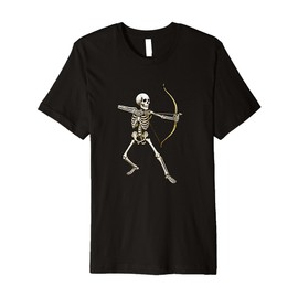 Skeleton Archer Archery Bow and Arrow Premium T-Shirt