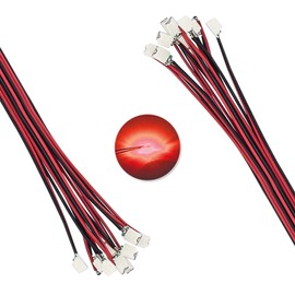 DiCUNO 20pcs Pre-wired SMD 0805 Light Emitting Diodes, Pre-soldered Micro LED for DIY, Science Projects, Wire Length 16cm (6.3"), Colors: Red