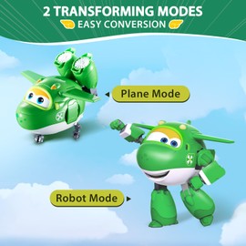 Super Wings 5" Transforming Mira Airplane Toy, Action Figure for Ages 3+, Green